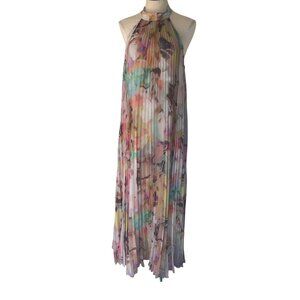 Ted Baker Womens Dress Size 5 Multicolor Daydream Maxi Floral Pleated New